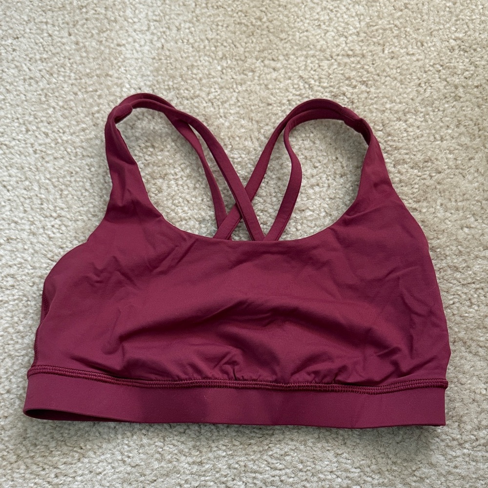 Lululemon Burgundy Energy Bra